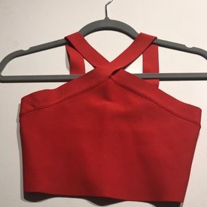 NWT bcbg banded Jayla crop top- burnt orange